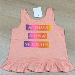 NWT Cat & Jack Peach Tank Top SUMMER DAYS & SUNRAYS